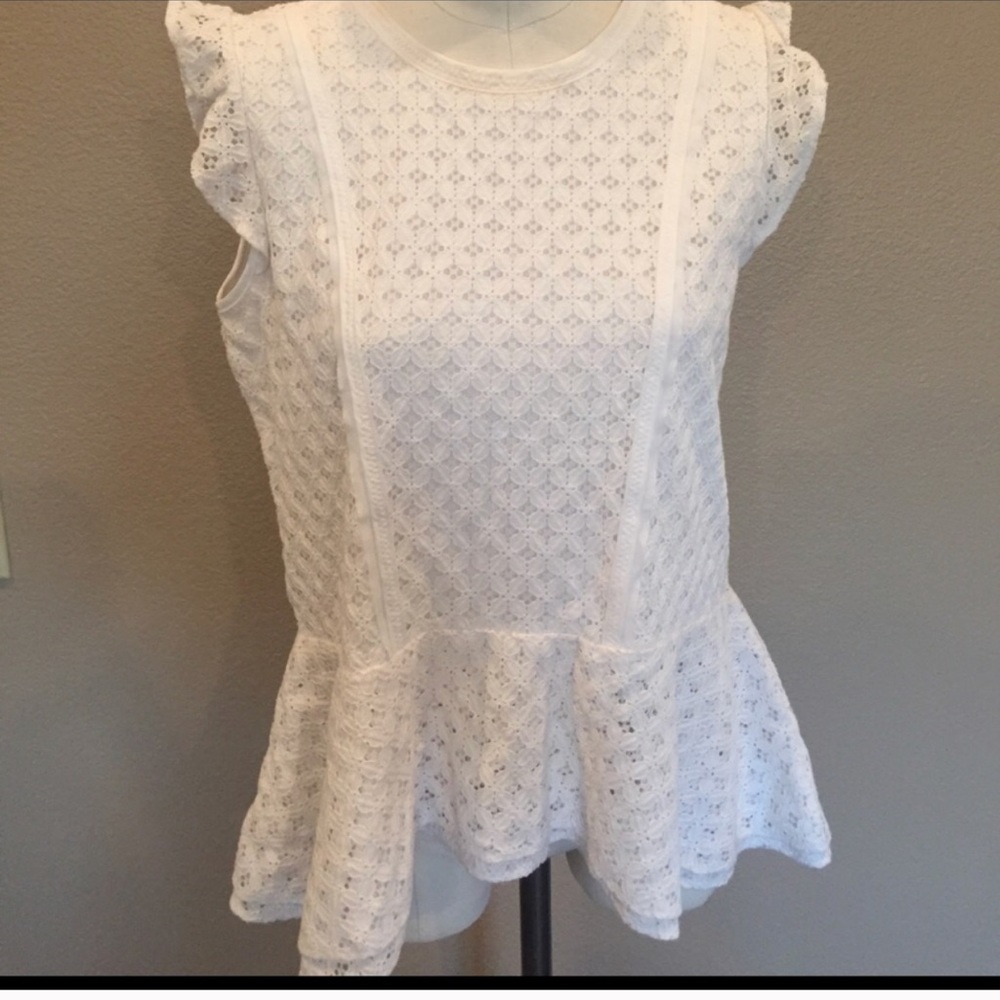 Banana republic white lace top